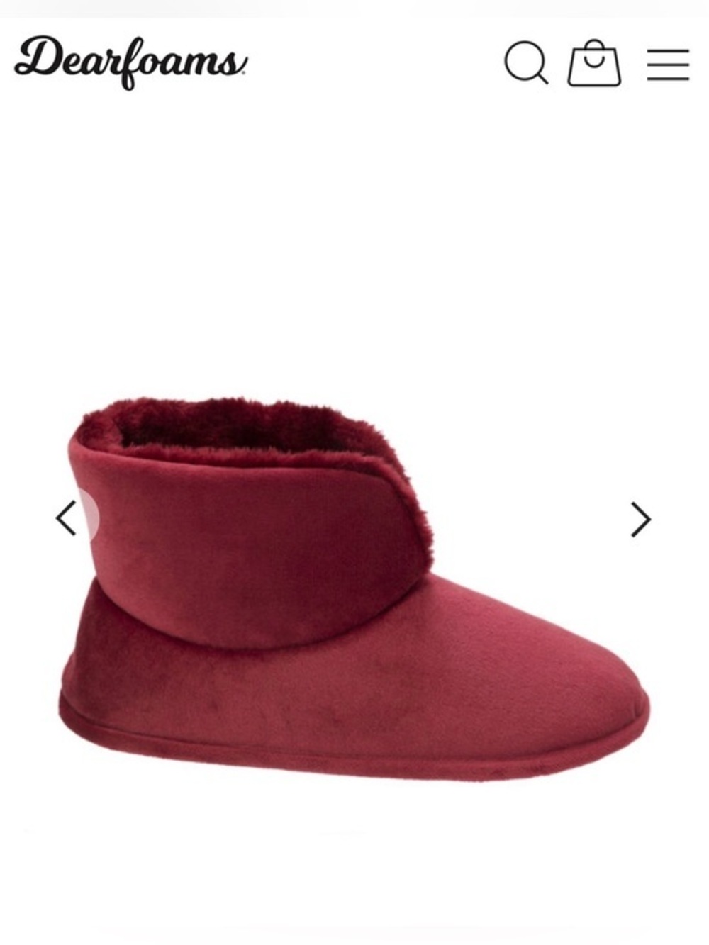 Slip-On Slippers dearfoams Red Sz Large US 9-10